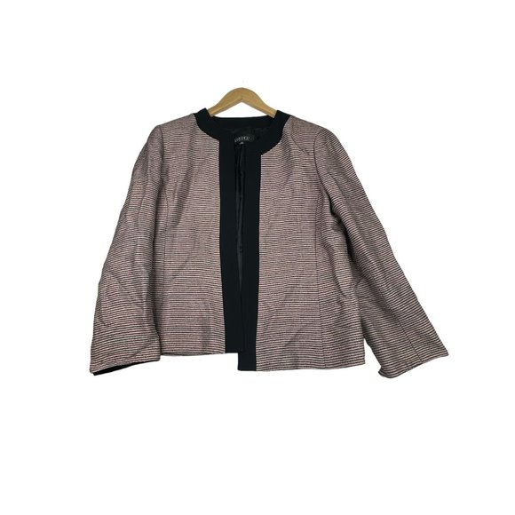 Kasper Rayon/Silk Blend Open Striped Blazer size 14P - Picture 1 of 7